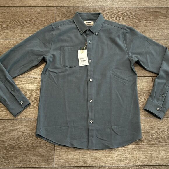 Linksoul Shirt Mens Small Blue Button Down Preppy Casual Golf NWT - Picture 1 of 8